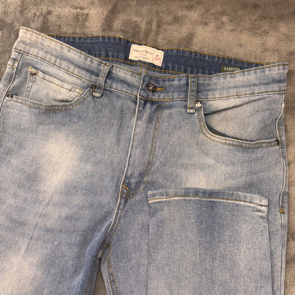 Smith & Mills‎ Stretch Denim Jeans Light Wash Slim Fit Casual Size 36